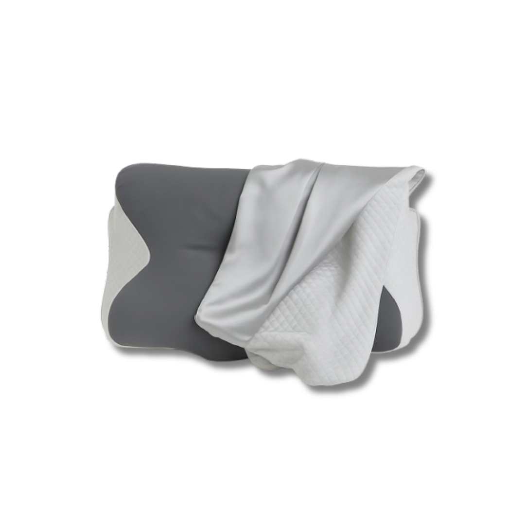 Housse Grise pour Oreiller Ergonomique – Élégance & Bien-être Nocturne